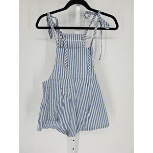 NWT Zaful Women's Blue White Striped Sleeveless Strappy Romper Size 6 Shortall